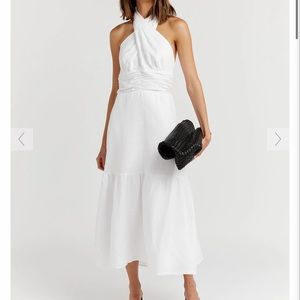 Dissh Harrier White Linen Midi Dress